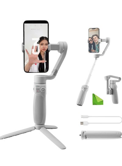 Buy Smooth Q4 Gimbal Stabilizer for iPhone Smartphone 3 Axis Foldable Phone Built in Selfie Stick for Vlogging YouTube TikTok in Saudi Arabia