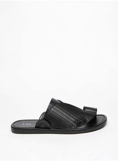 Buy Men's Textured Slip-On Arabic Sandals in Saudi Arabia