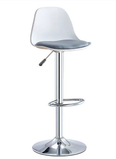 اشتري Simple Stainless Steel Household High Bar Stool, Swivel and Adjustable Height Backrest Bar Stool في السعودية