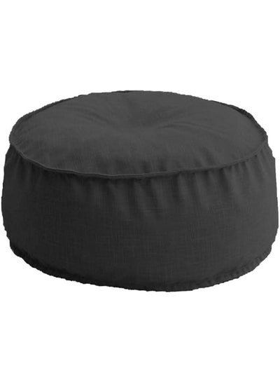 اشتري New York Round Ottomans Floor Linen Cushion Dark Grey في السعودية