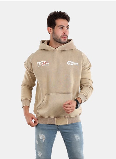 اشتري RSTA Beige Printed Hoodie في مصر