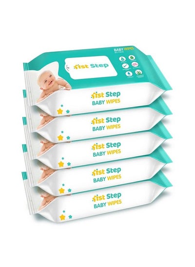 اشتري Baby Wet Wipes Enriched With Aloevera And Jojoba Oil (80Pcs Pack Of 5) في الامارات