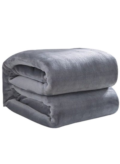 Buy Fleece Blanket, Super Soft Bed Blanket Plush Cozy Fuzzy Lightweight Flannel Blankets for Bed, Sofa, Couch, Travel, Camping (Grey, 200x230CM) in Saudi Arabia