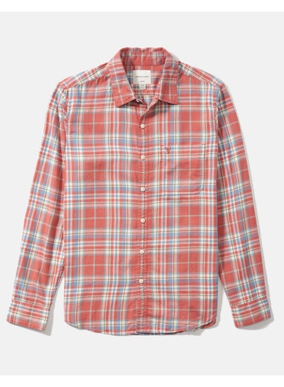 Buy AE Slim Fit Plaid Button-Up Shirt in Egypt