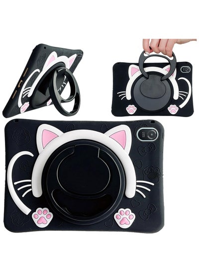 اشتري Case for Honor Pad 8 12 Inch 2022 Cover, Cute Cat Kids Case with 360° Rotating Handle Kickstand Shockproof Rugged Heavy Duty Kids Friendly Tablet Cover, Black في السعودية