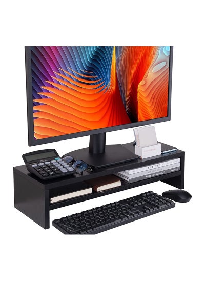 Buy Mahmayi Black MSR-BLK Modernistic Monitor Stand Riser for Laptop Computer/TV/PC/Printer, Multifunctional Home Systems in UAE