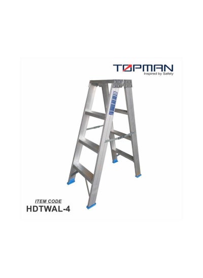 Buy Topman Aluminum Heavy Duty 4Step Double Sided Ladder in UAE