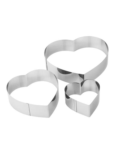 Buy 3 piece Heart Shaped Steel Cake Mold Set in Saudi Arabia