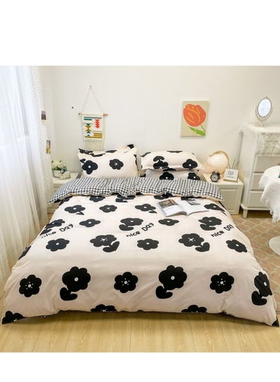 اشتري 4-piece Bedding Set Microfiber Soft Quilt Set With 1 Quilt Cover 1 Flat Sheet And 2 Pillowcases 2m Bed（200*230cm） في الامارات