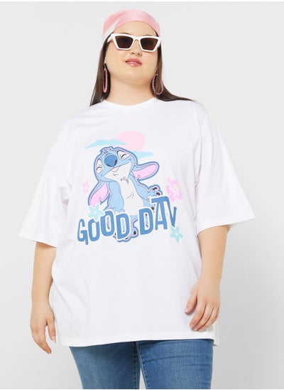 Buy Stitch Plus Size Oversize Graphic T-Shirt in UAE