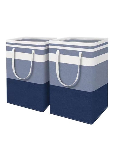 Buy Laundry Basket, Laundry Hamper with Easy Carry Handles, Collapsible Washing Basket for Laundry, Bedroom, Dorm(Blue) in Saudi Arabia