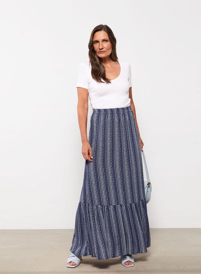 Buy Elastic Waist Patterned Crinkle Women's Skirt in Egypt