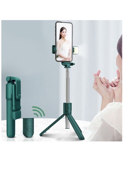 Buy Mobile phone bluetooth selfie stick extended mini handheld all-in-one desktop tripod stand in Saudi Arabia