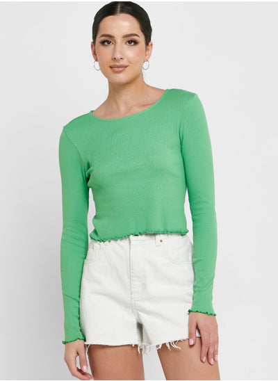 Buy Ribbed Open Back Top in UAE