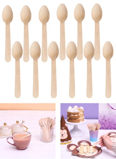 Buy Small Wooden Cooking Spoon Set - 12 Pieces Beige 17 x 3 cm in Egypt