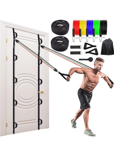 Buy 12-Piece Door Anchor Strap for Resistance Bands Exercises Multi Point Anchor Gym Attachment for Home Fitness Portable Door Band Resistance Workout Equipment Easy to Install Punch-Free Nail-Free in Saudi Arabia
