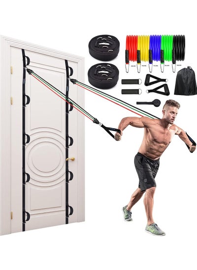 اشتري 12-Piece Door Anchor Strap for Resistance Bands Exercises Multi Point Anchor Gym Attachment for Home Fitness Portable Door Band Resistance Workout Equipment Easy to Install Punch-Free Nail-Free في السعودية