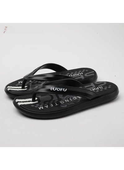 Buy Summer Flip Flops for Men Fashion Slippers Non-slip Beach SandalsBlack Black in UAE