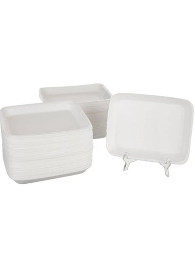 Buy Disposable Foam Dishes 50 PCS White in Egypt