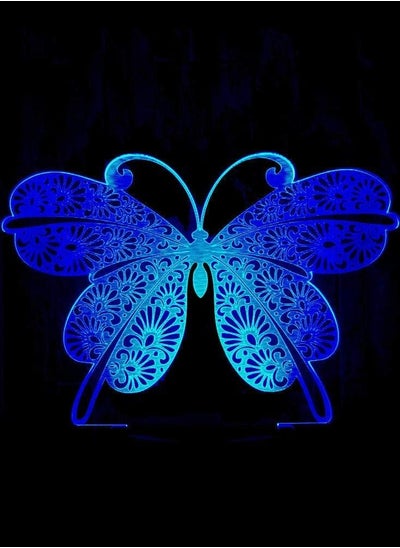 Buy Butterfly Colorful 3D Touch Multicolor Night Light Desktop Decoration Ornaments Small Table Lamp LED Visual Atmosphere Light Holiday and Birthday Gifts for Friends in UAE