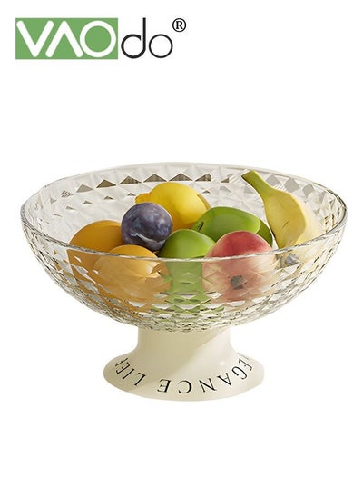 اشتري Fruit Bowl With Drainage Mesh Decorative Pedestal Bowl for Table Decor Fruit Bowl for Kitchen Counter Bowls Bread Snacks Candy Cake Pans Clear في السعودية