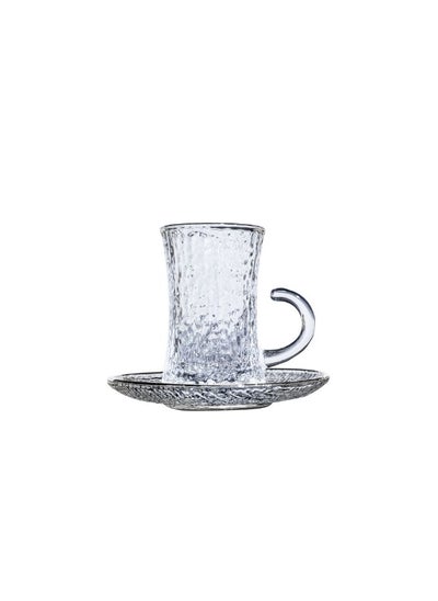 Buy Jannat 12-Piece Istikan Set 100Ml Elegant Glass Cups Perfect For Serving Tea Coffee Or Beverages Includes 6 Sets For Serving Ideal For Home Office Or Special Occasions in UAE