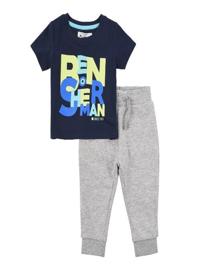 اشتري Ben Sherman Boys Toddler Muddled Font T Shirt and Joggers Boys Tracksuit في الامارات