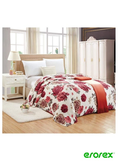 Buy Soft Flannel Floral Blanket Single Size 150X200 Cm in Saudi Arabia