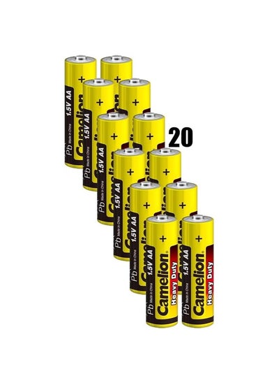 Buy Camelion AA R6 1.5V Zinc-Carbon Batteries, 2-Pack 20 Packs in Egypt