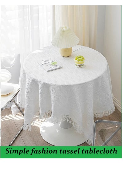 اشتري Nordic Style Cotton Linen Table Cloth Suitable For Decoration Living Room Kitchen Banquet Party Picnic  130*130CM في السعودية