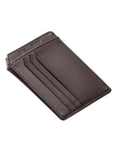 اشتري Synthetic Leather Slim Card Case 0.05kg Brown في السعودية