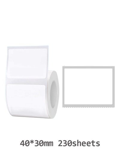 Buy B21/B1/B3S Waterproof Thermal Label Paper for Barcode Printing 40*30mm White in UAE