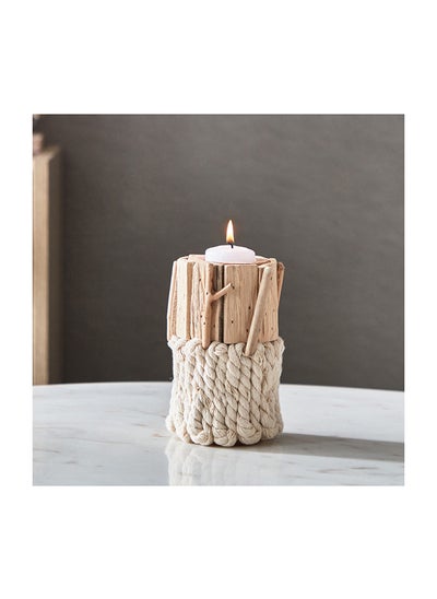 اشتري Lumber Natural Wooden Candleholder 10 x 15 x 10 cm في الامارات