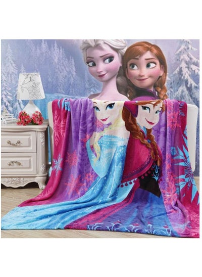 اشتري Kids Blanket Cute Anime Sofa Cover Summer Air Conditioning Blanket for Bed Cartoon Leisure Bedspread Soft Sheets blue في الامارات