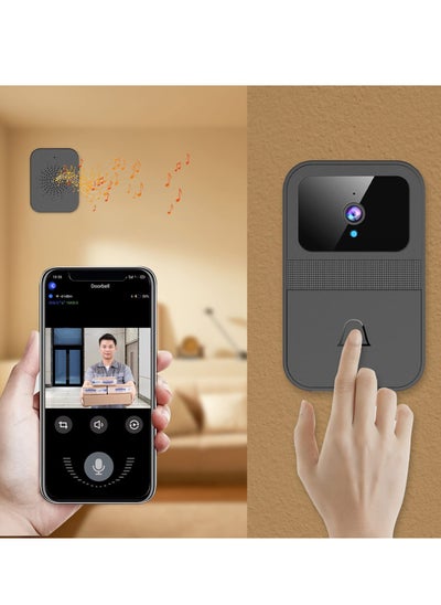 اشتري Doorbell Wireless Camera Outdoor Smart Wireless Remote Video Doorbell Intelligent Visual Doorbell Home Intercom HD Night Vision WiFi Rechargeable Security Door Doorbell في الامارات