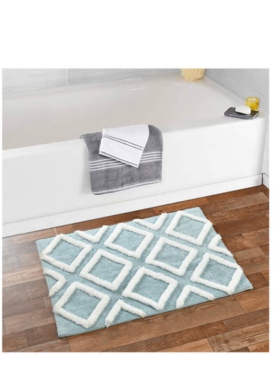 Buy Shemtron Geometric Pattern Cotton Bath Mat in UAE