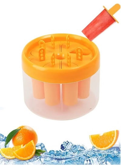 اشتري 8PCS Ice Cream Molds Easy Release Popsicles Molds with Round Ice Holder Reusable BPA Free Popsicle Maker for Kids DIY Homemade Popsicles Ice Pop Molds في الامارات