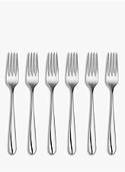 اشتري VIP 6 Piece Stainless Steel Dinner Forks Set with Zig Zag Design, 20 Cm, Big Forks, Steel Forks, Set of 6, Silver (Forks Set) في مصر