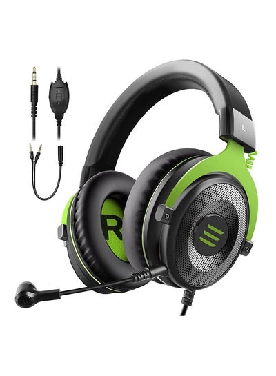 Buy E900 Wired Stereo Gaming Headset Over Ear Headphones with Noise Cancelling Mic, Detachable Headset Compatible with PS5, PS4, Xbox One, PC, Mac, Computer, Laptop (Green) in Saudi Arabia