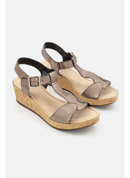 اشتري Women Rissa Sun Adjustable Buckle Wedge Sandals, Beige Combo في الامارات