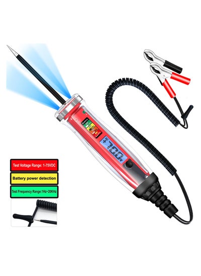 اشتري Automotive Test Light & Battery Power Detector, 1-75V DC LCD Digital Circuit Tester with Illumination, Fuse Tester with Voltmeter, Electric Test Pen for Checking Car Fuses and Battery Voltage في الامارات