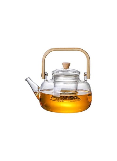 Buy Glass Teapot With Glass Infuser,900ml/30oz Teapot With Strainer For Loose Tea,Stovetop Safe Tea Kettle in UAE