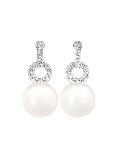 Buy Duplex Crystal And Pearl Pendant Earrings in Saudi Arabia