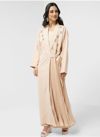 Buy Embellished Tie Detail Abaya in UAE