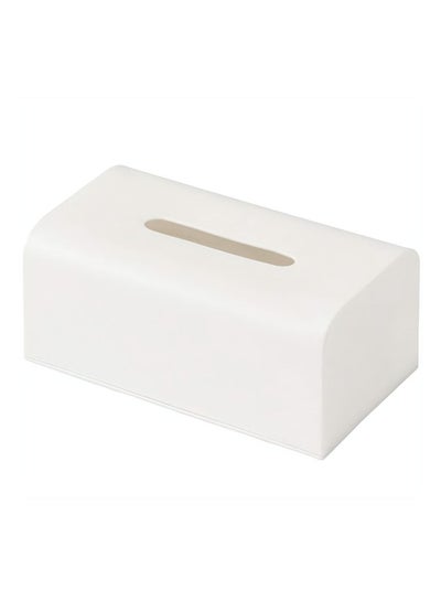 Buy Plastic Tissue Box SYOSI Tissue Dispenser Box Napkin Tissue Holder for Home Kitchen Desk Organizer Large Size White in UAE