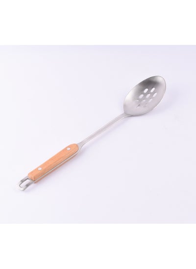 اشتري High Quality Stainless Steel Slotted Spatula Ladle Silver Brown في السعودية