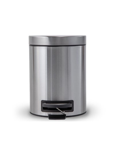 Buy Ninestars, 5 liter Pedal Operated Stainless Steel Kitchen Trash and Garbage Bin with Soft-Close Lid and Reinforced Pedal for Bathroom, Home and Office. in UAE