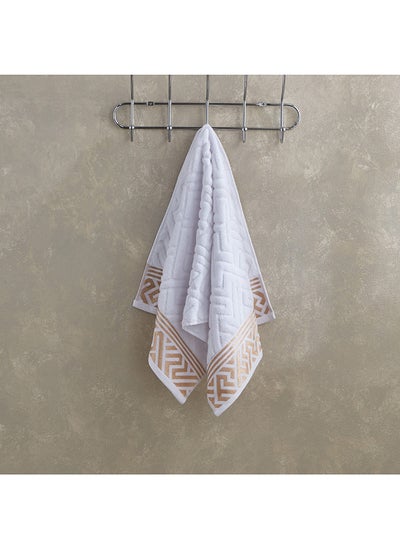 Buy Meknes Lurex Patterned Cotton Hand Towel 90 x 50 cm in Saudi Arabia