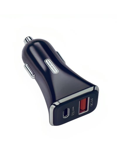 اشتري Car charger with two USB ports, Black color, model MS220, brand Micro Speed في السعودية