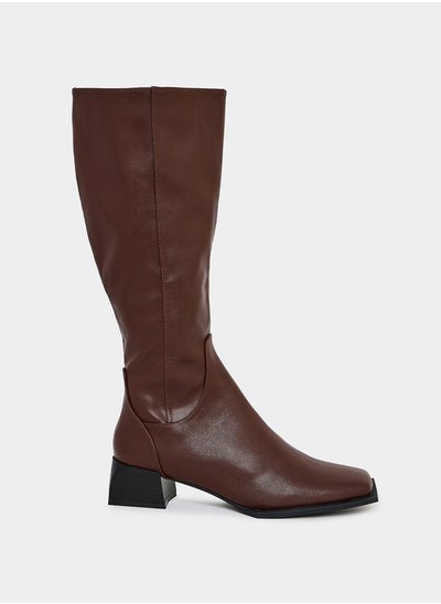 Buy Square Toe Calf Length Rider Boots in Saudi Arabia